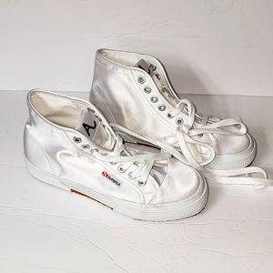 NWT "SUPERGA" X ALEXACHUNG WHITE SATIN SNEAKERS  SZ 5 (men) 6.5 (ladies)